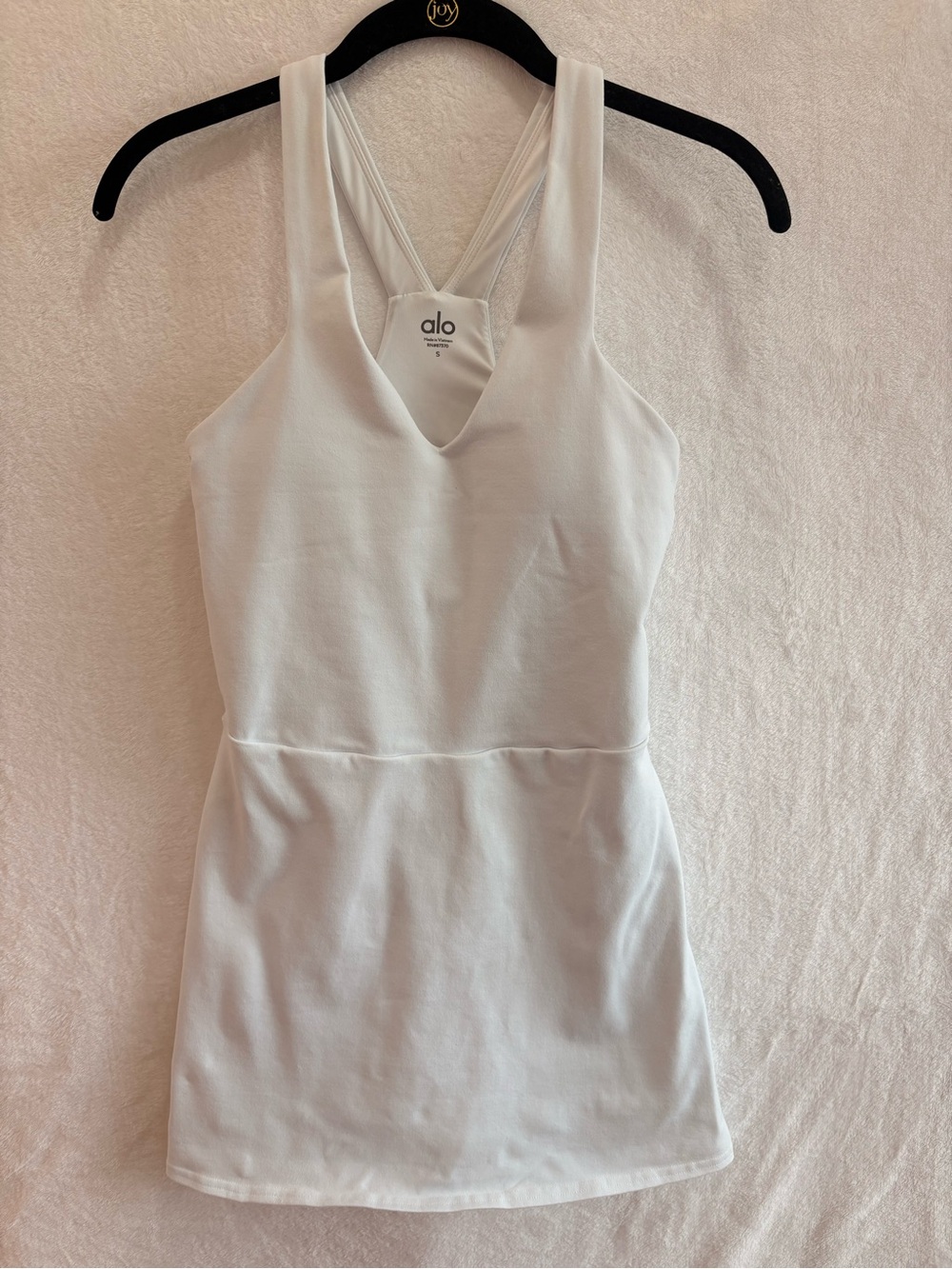 Alo Yoga White Tennis Dress Romper Built In Shorts Shelf Bra Women's Small - Picture 2 of 14